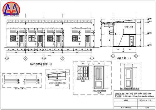 Mẫu thiết kế xây dựng nhà trọ 2 tầng TRẦN QUỐC TUẤN - Mạnh Toàn Thắng
